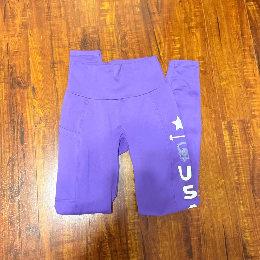Bombshell Sportswear Purple “USA” High Waisted Leggings